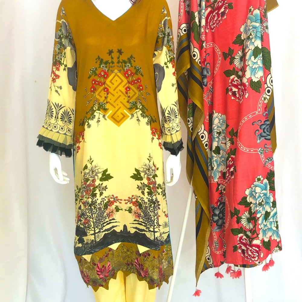 3-Piece Stunningly Flawless Printed Dress